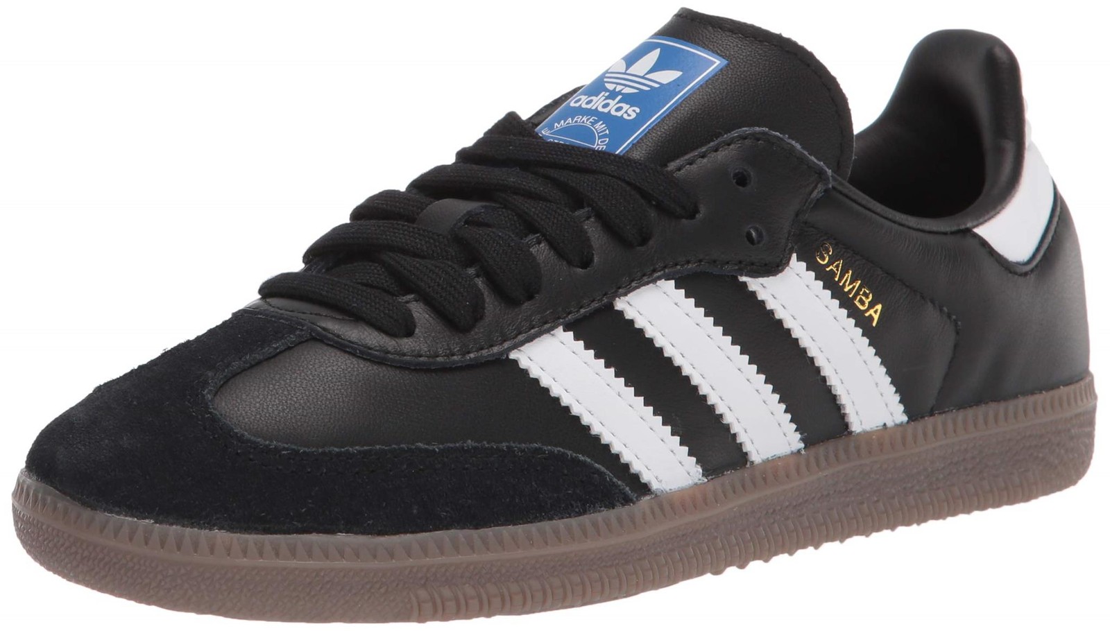 Adidas Originals Samba OG Mens Retro Leather Sneaker - Black/White/Gum
