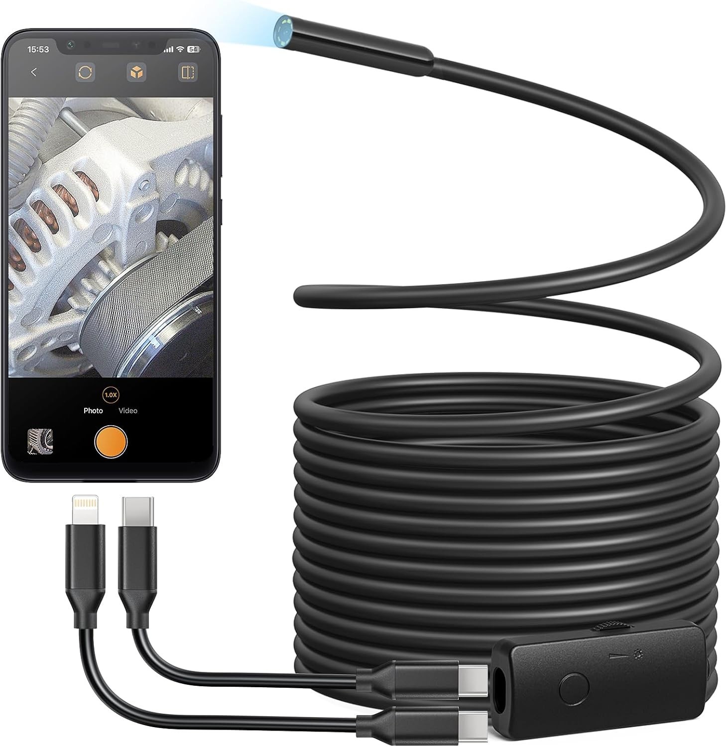 Endoscope Camera 1920P HD Borescope Inspection Camera for iPhone and Android 5M