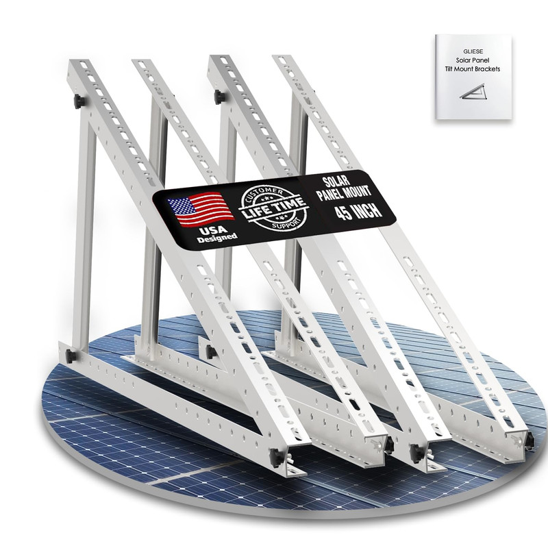 Gliese Power Solar Panel Mount Brackets 2 Sets 45 Inch Foldable Tilt Legs