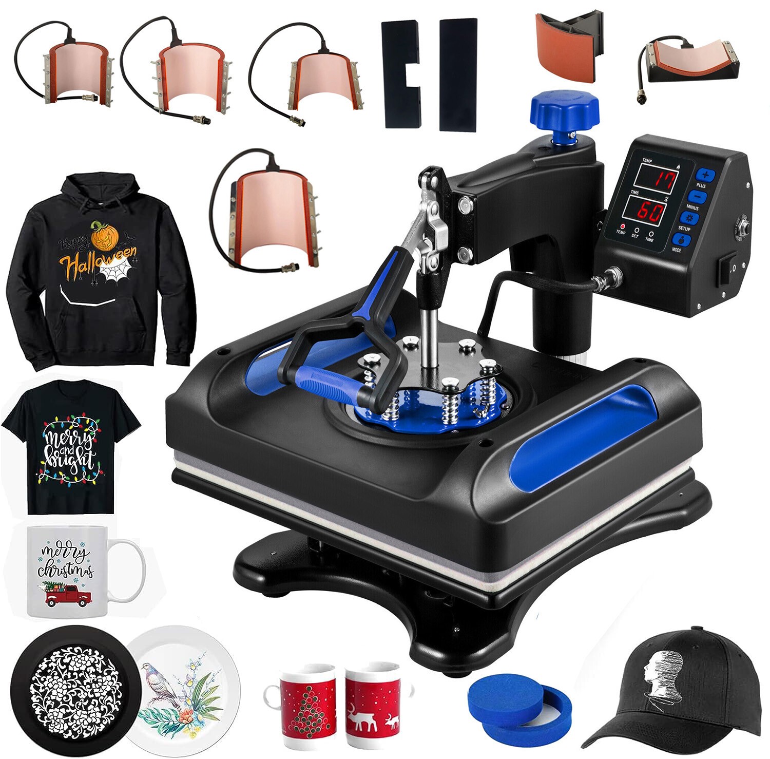 15"x12" 5in1 Heat Press Swing Away Digital Sublimation T-Shirt /Mug/Hat Plate