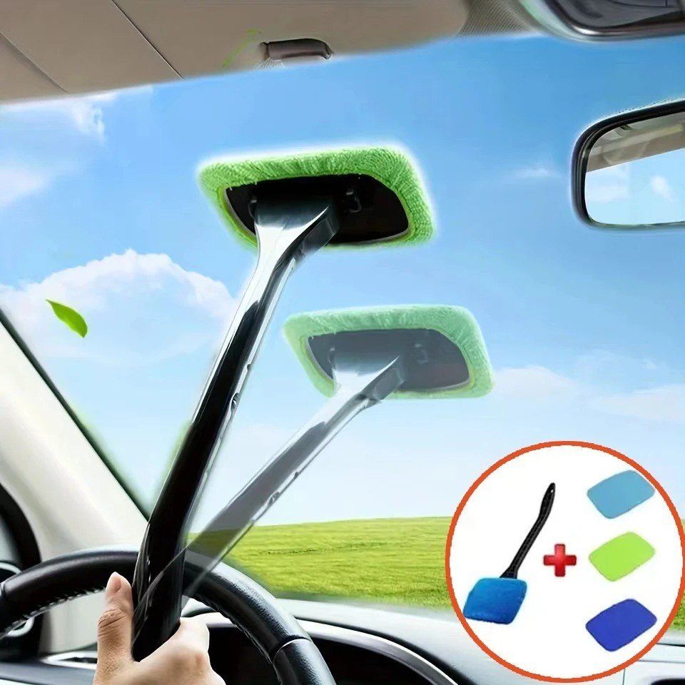 Car Window Cleaner Brush Windshield Cleaning Tool Long Handle Glass Wiper