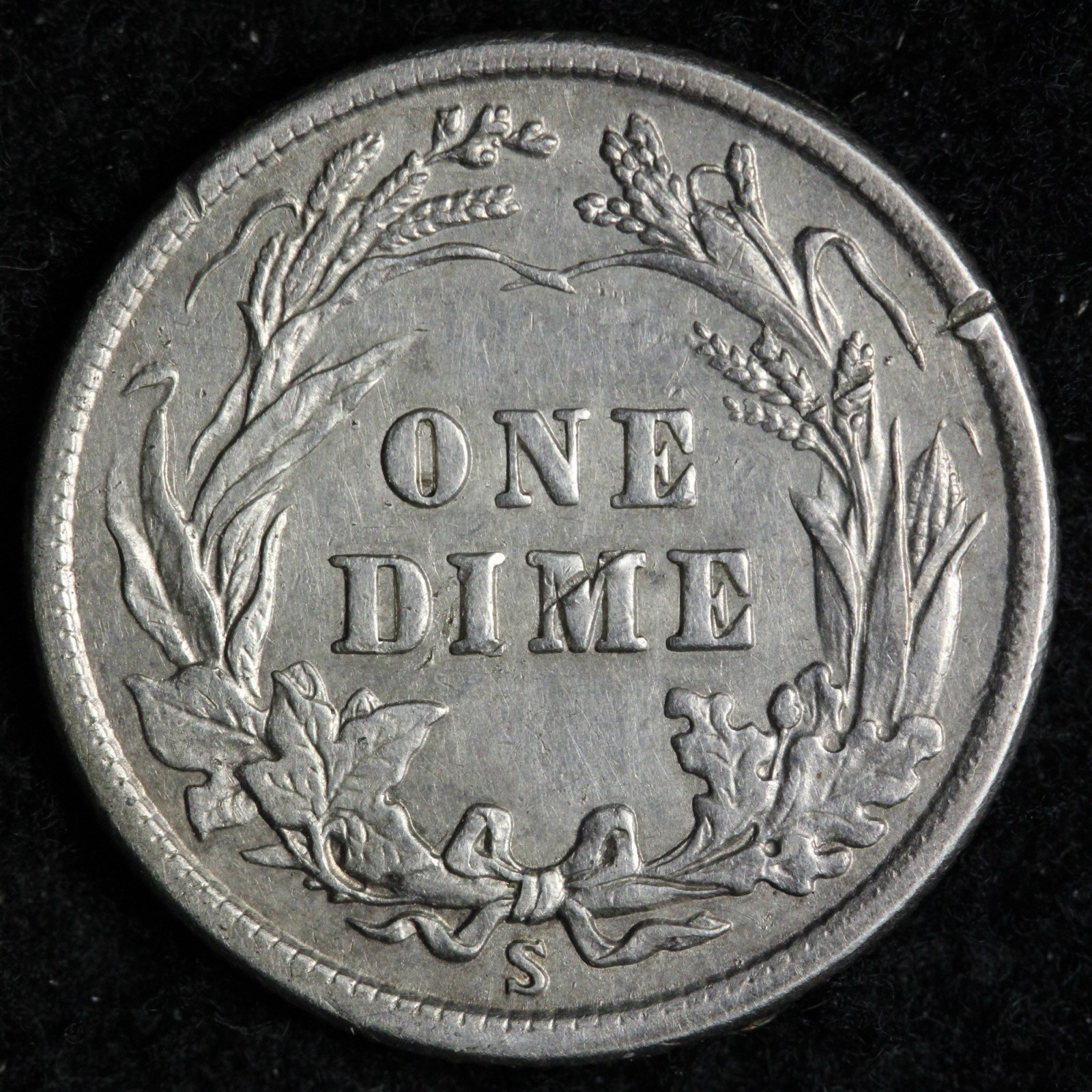 1915-S Barber Silver Dime AU E363 QIHM