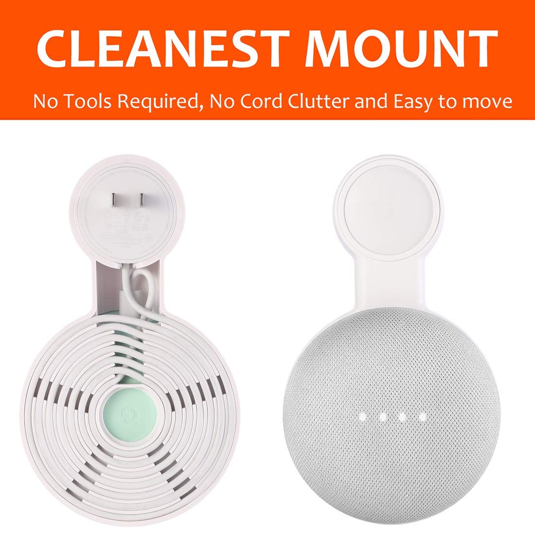 Outlet Wall Mount Holder for Google Nest Mini and Google Home Mini, A SpaceSa...