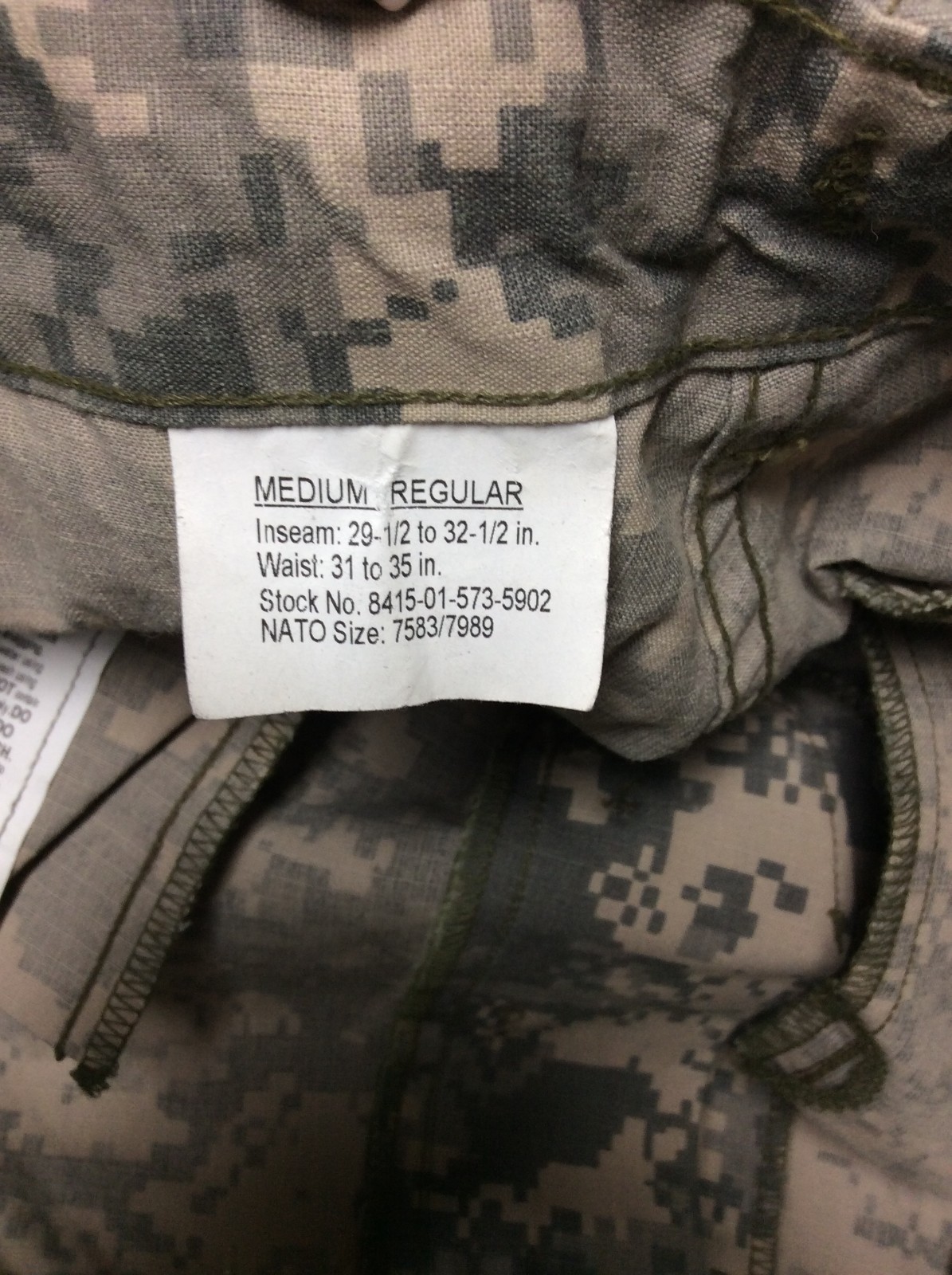 Military ACU Digital Pants Trousers Army Combat Uniform Medium Regular New