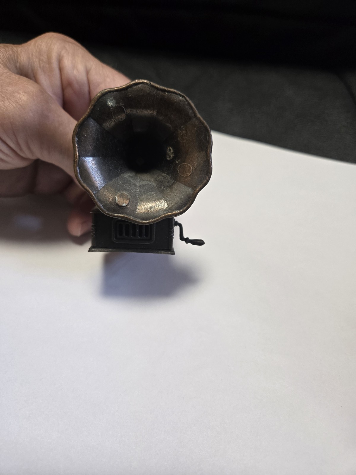 Vintage "old Time Phonograph" Die Cast Pencil Sharpener