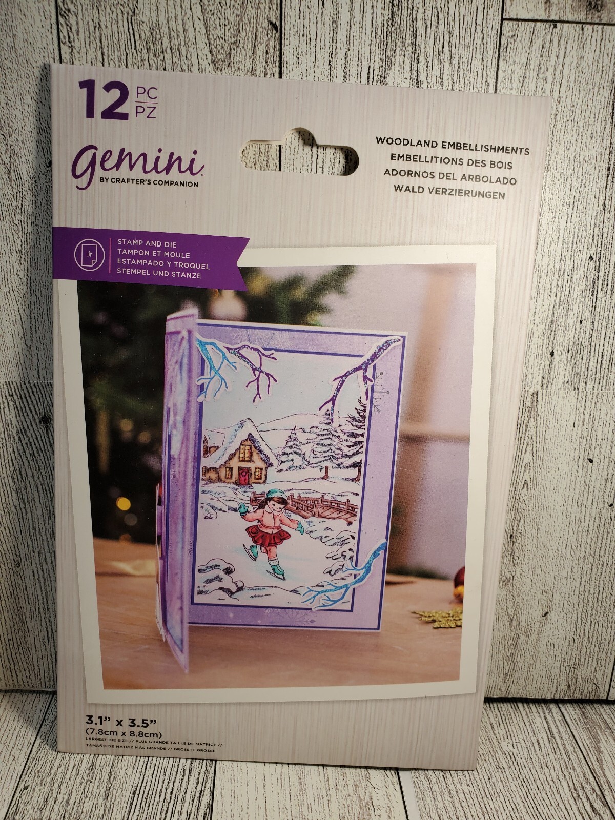CCH3 Crafters Companion  Woodland Embellishments Winter Scene Stamp & Dies New