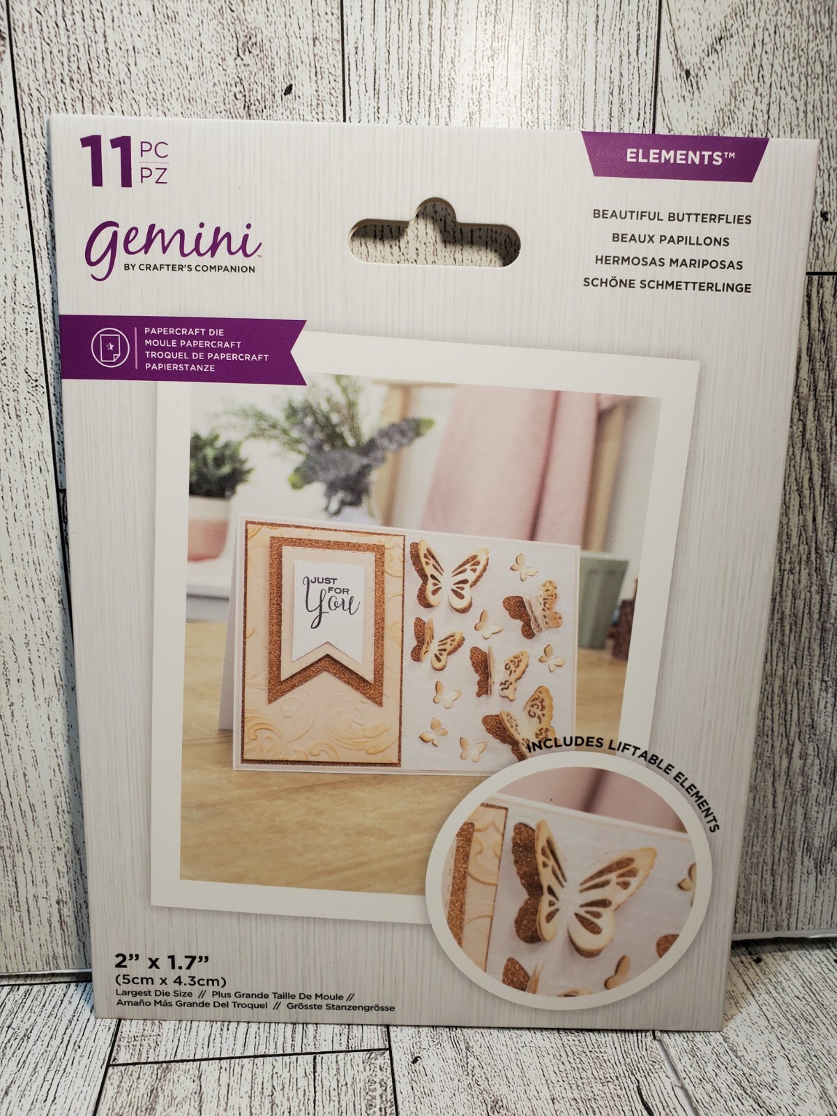 CC1 Crafter's Companion Elements Beautiful Butterflies Lift'ables 11 pc die set
