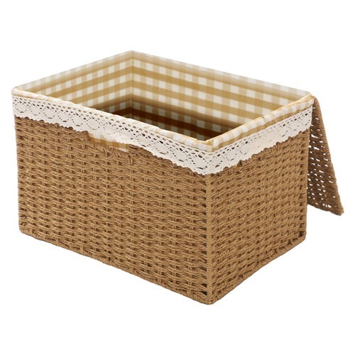 Large Storage Bin Rope Woven Basket Storage Basket with Lid/Handle & Liner