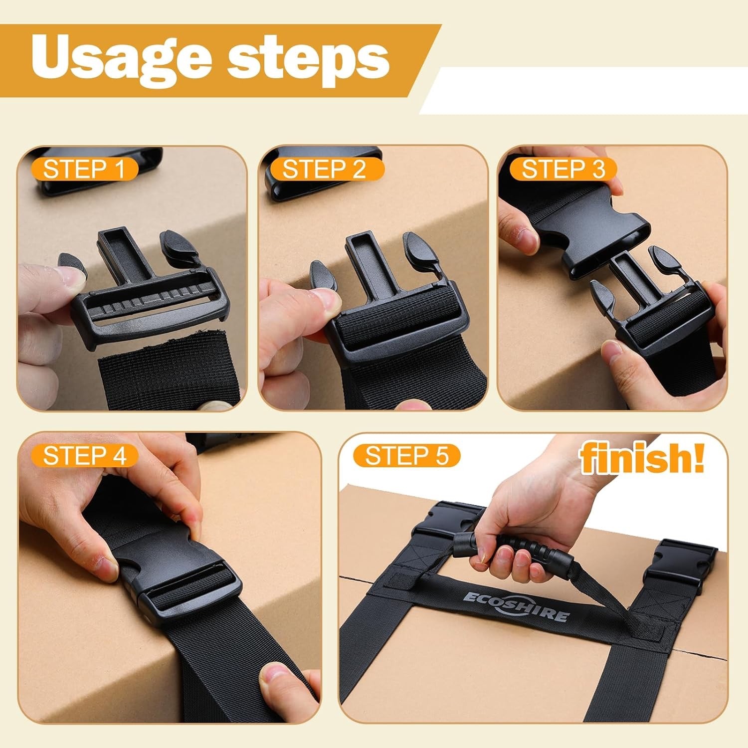 Carrying Strap with Handle, Handheld Belt for Safely Moving and Lifting Heavy...