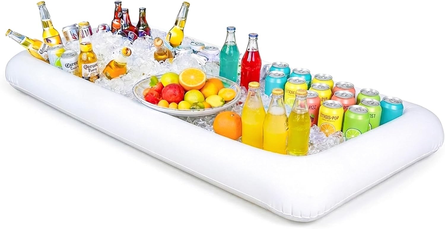 Inflatable Ice Serving Buffet Bar with Drain Plug - Salad Food & Drinks Tray