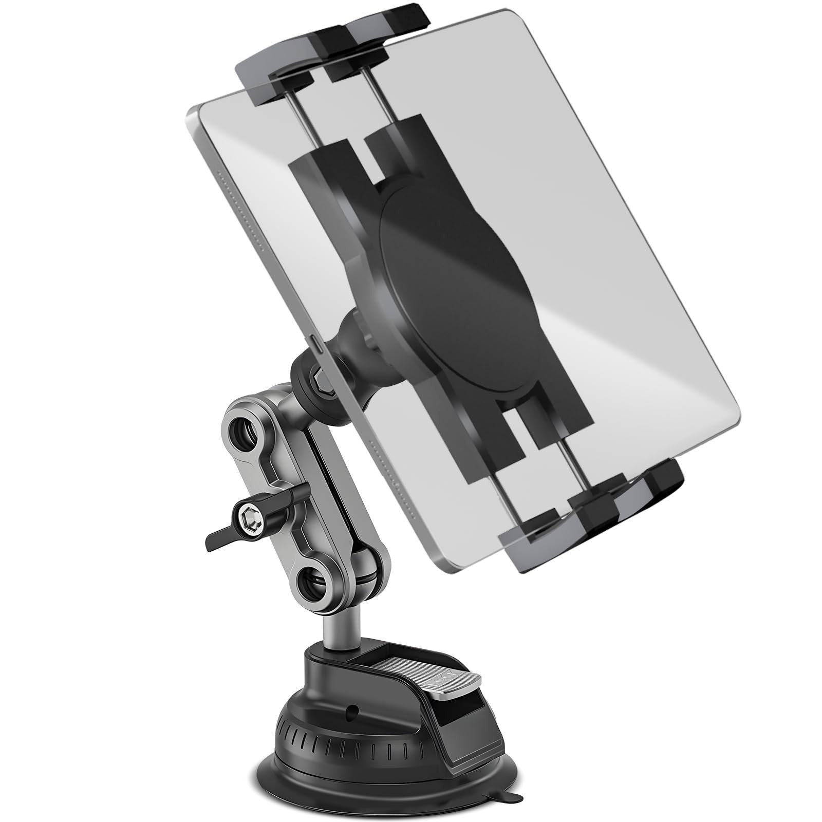 Aluminum Heavy Duty Dashboard & Windshield Tablet Holder Car Mount, 360°2-Sta...