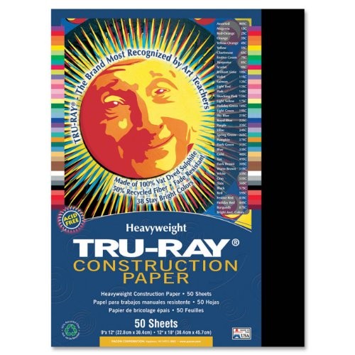 Tru-ray Construction Paper - 12" X 9" - Black (PAC103029)