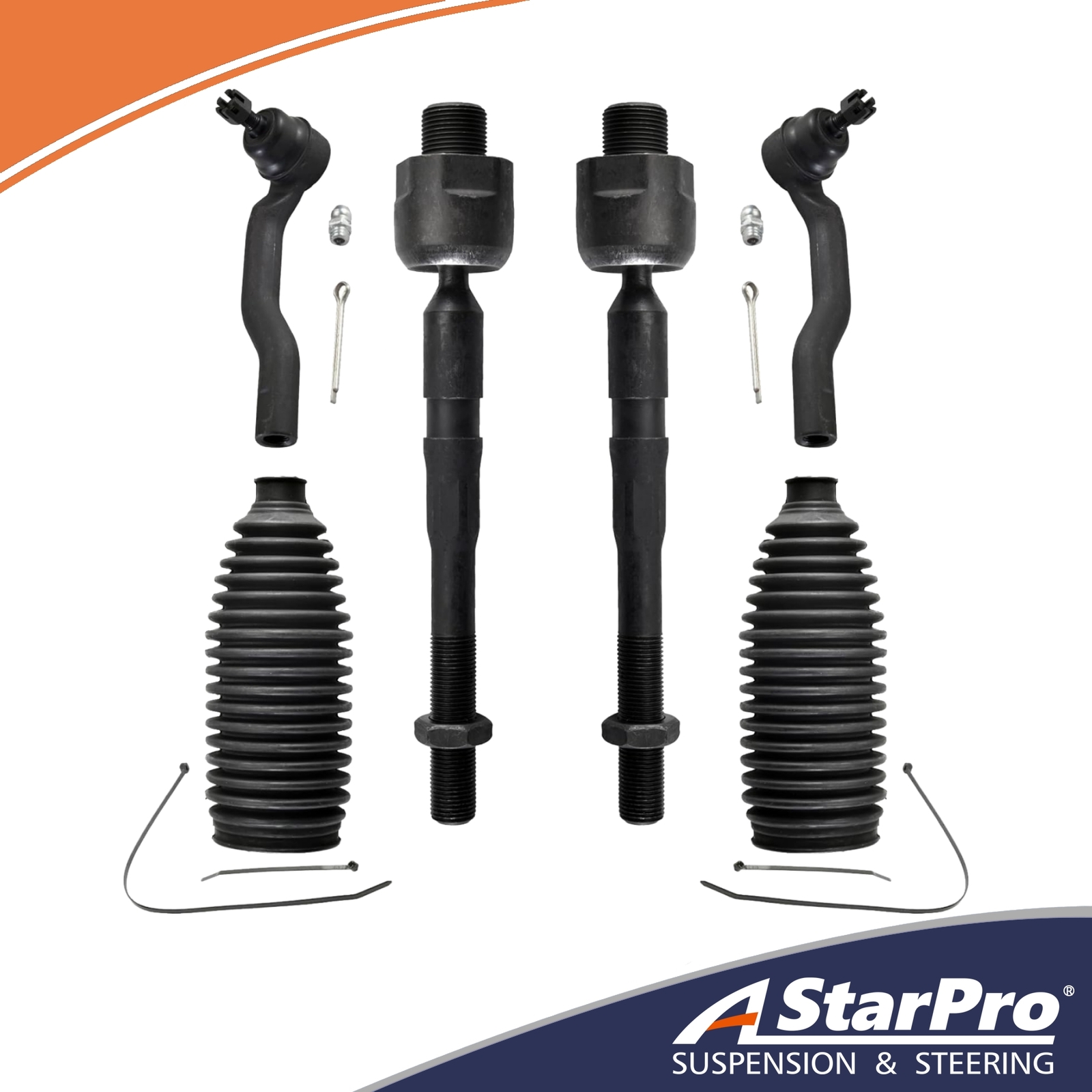 Front 6pc Suspension Tie Rod End Kit Boots For 2007-2014 Ford Edge Lincoln MKX