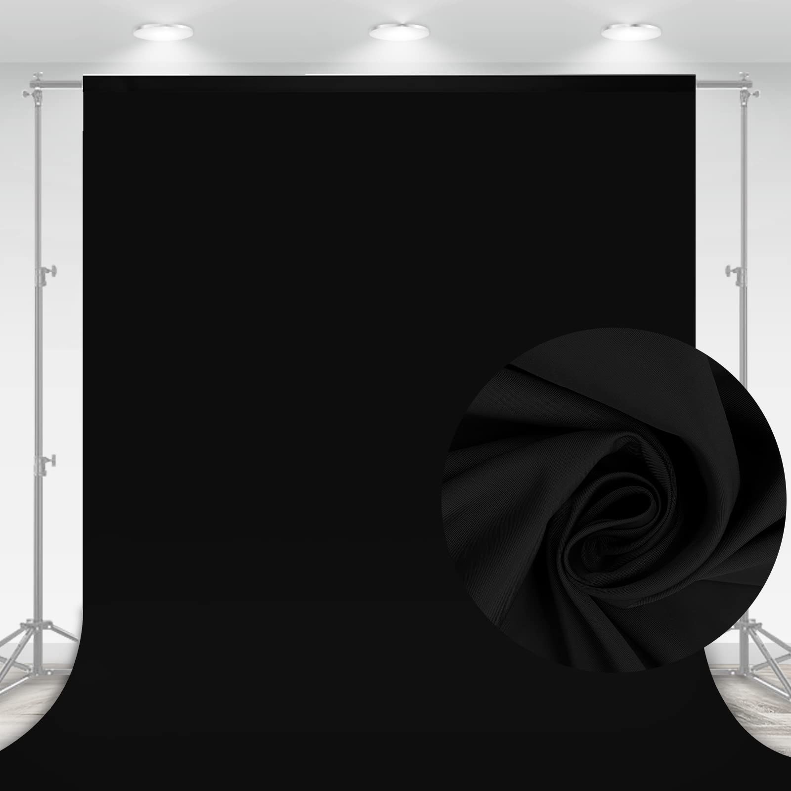 Aimosen 10 X 7 Ft Black Backdrop Background For Photography High Density