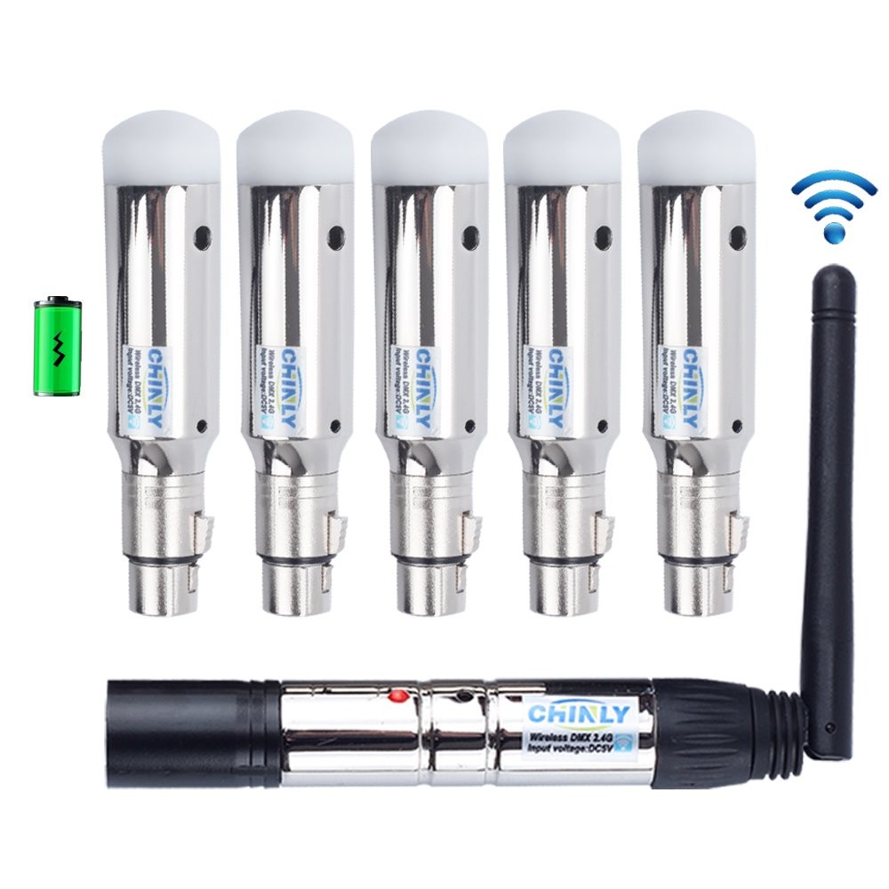 1 Transmitter & 5 Receivers(battery), 1 & 5 Receivers(battery)
