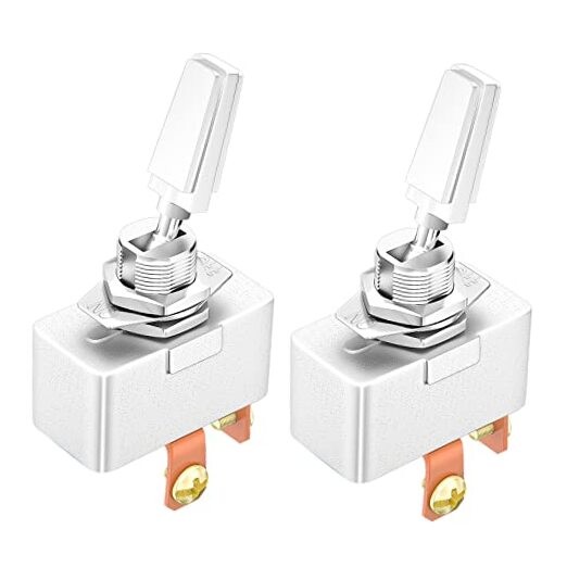 Heavy Duty 50 Amp 12V Toggle Switch Automotive 2 Position ON Off Rocker Silver