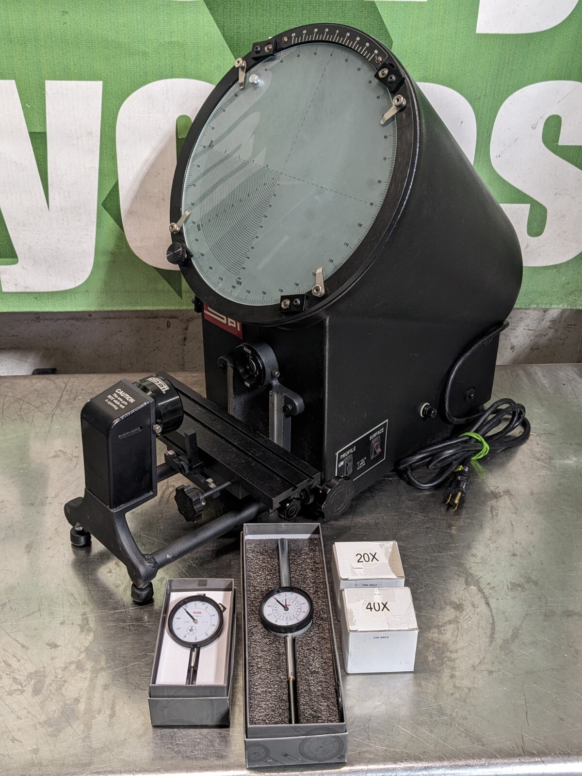 SPI Horizontal Optical Comparator 12" Screen 10x 20x 40x Lenses PARTS / REP