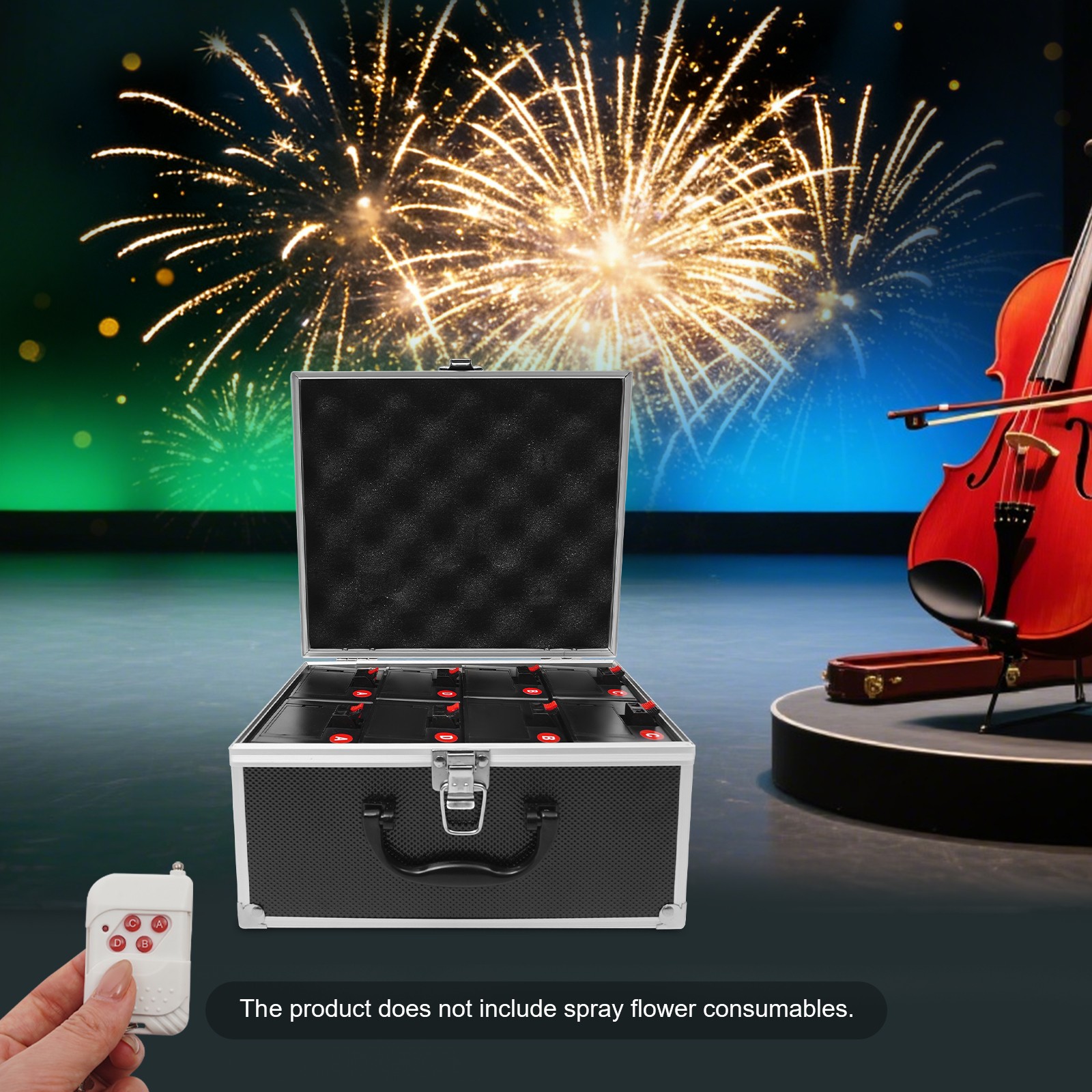 8PCS Cold Spark Based Firework Safe Flame Effect Machine Remote Control NEW