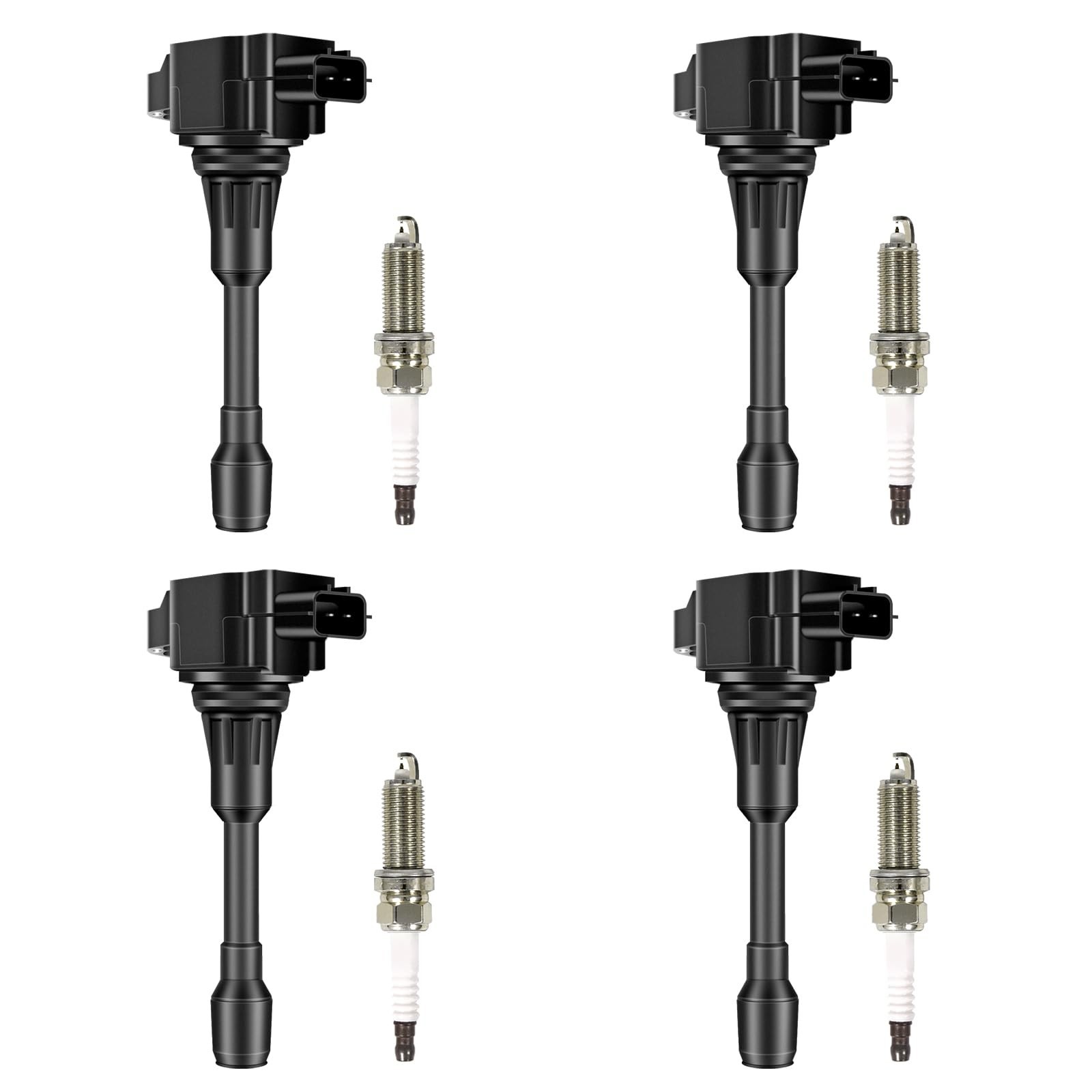UF549 Set of 4 Ignition Coil Packs & Spark Plugs Compatible with Nissan Infin...