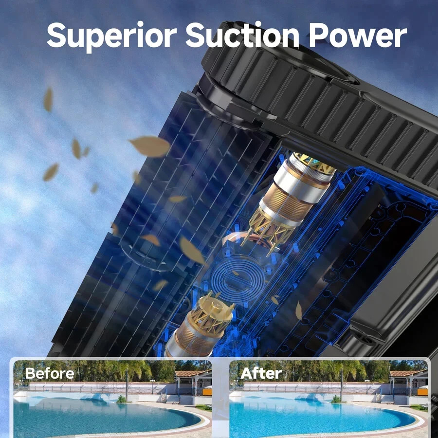 WYBOT S2 Cordless Robotic Pool Cleaner, 210 Mins Runtime, 90W Powerful Suction