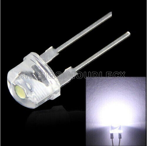 50PCS 8MM Straw Hat 0.5W LED Light Emitting Diode White LED High Power