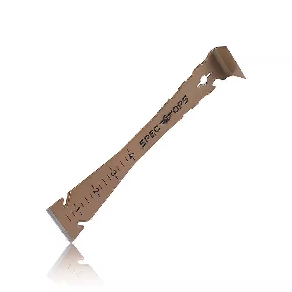 9.5 In. Trim Bar, High Carbon Spring Steel, Built in Ruler, Beveled Edges, Nail