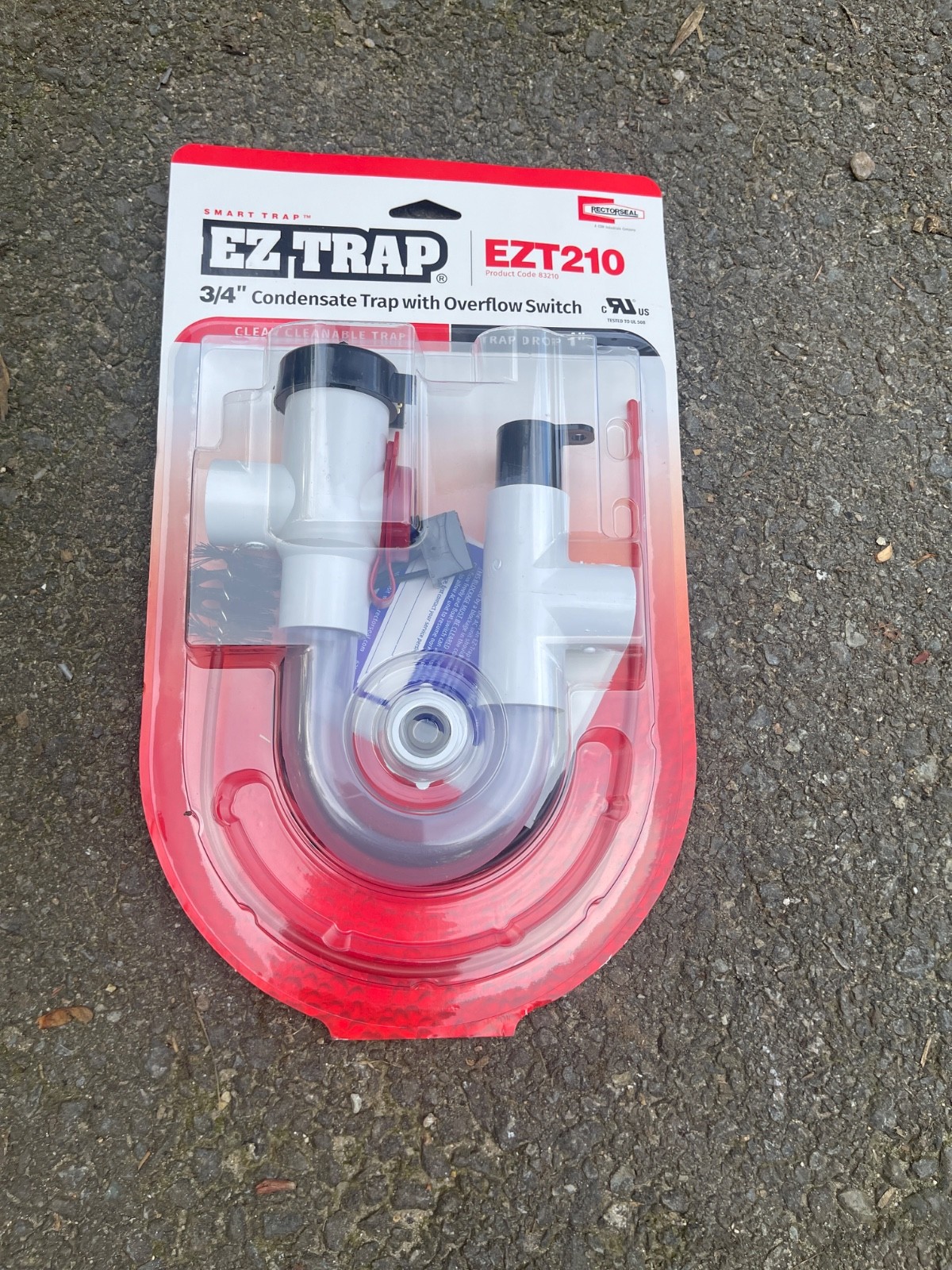 Rectorseal 83210 EZ Trap 3/4" Condensate Trap with Overflow Switch EZT210