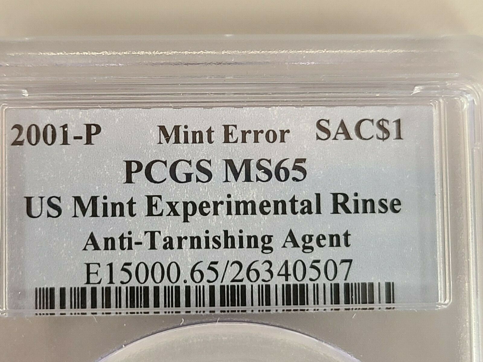 2001 P Sacagawea Dollar - Experimental Rinse Anti Tarnishing Agent - Mint error