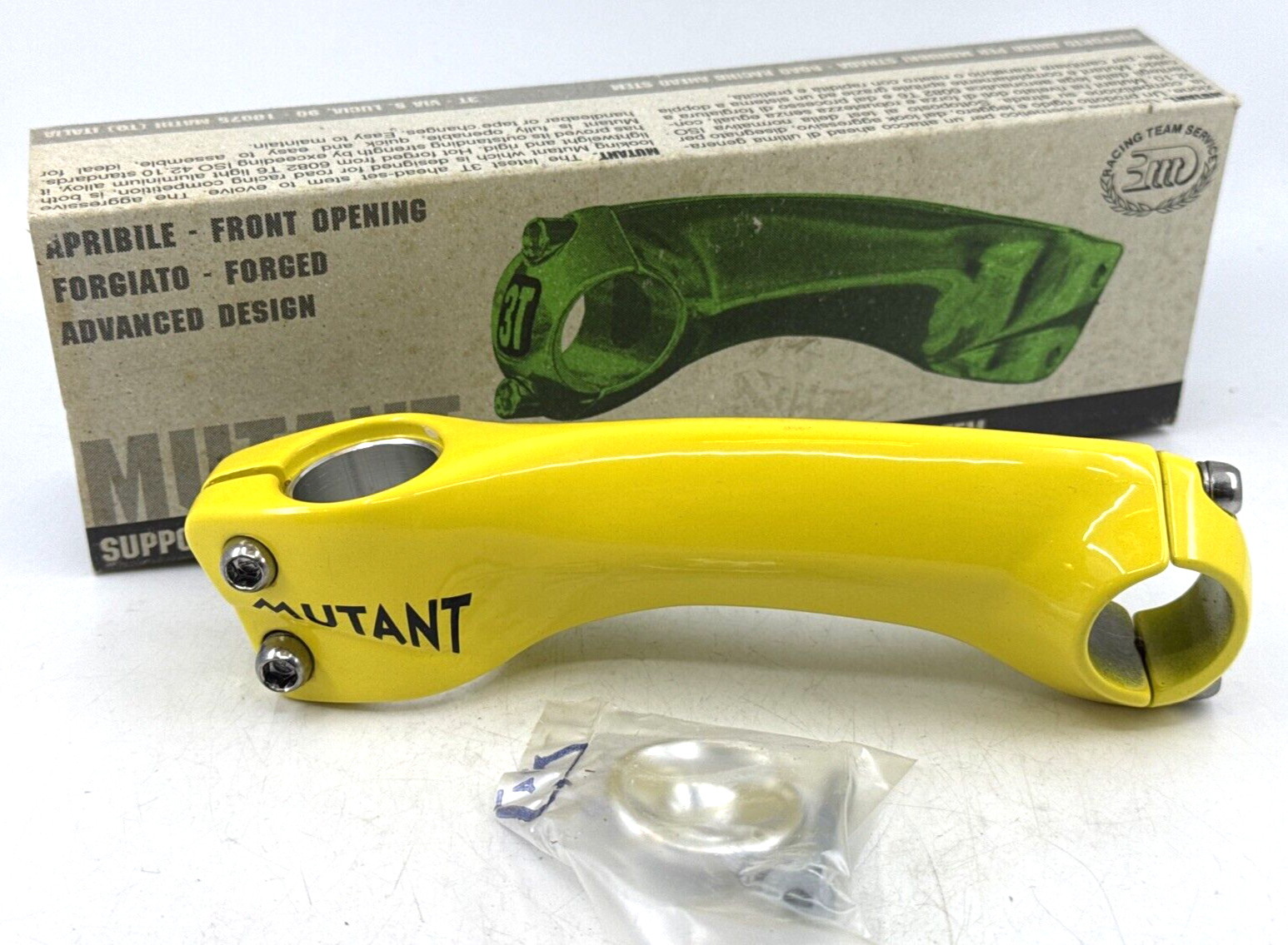 NOS 3T Yellow MUTANT Stem 1" or 1-1/8" 25.8mm Clamp 130mm Length