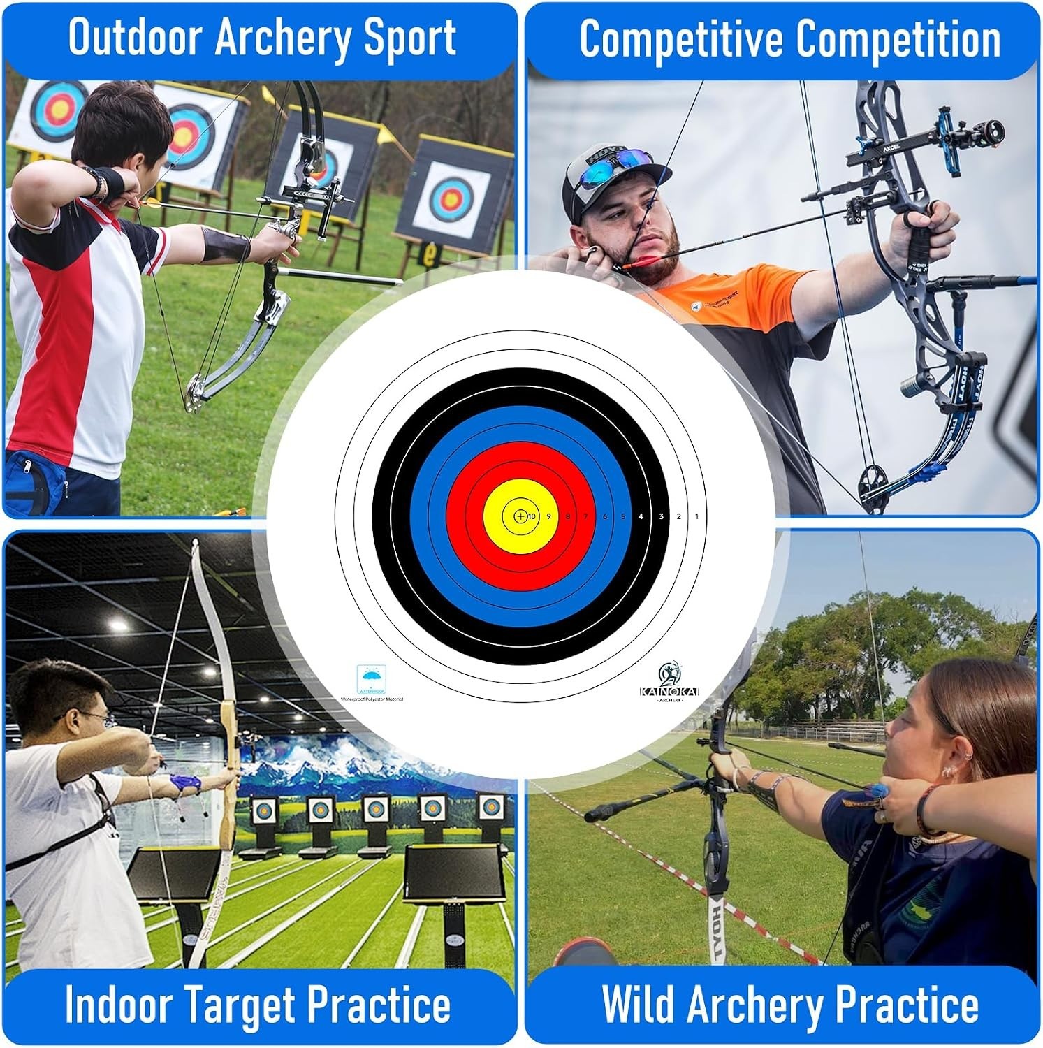 High-Quality Archery Target Paper - 10pcs, Ideal for Competitive Practice