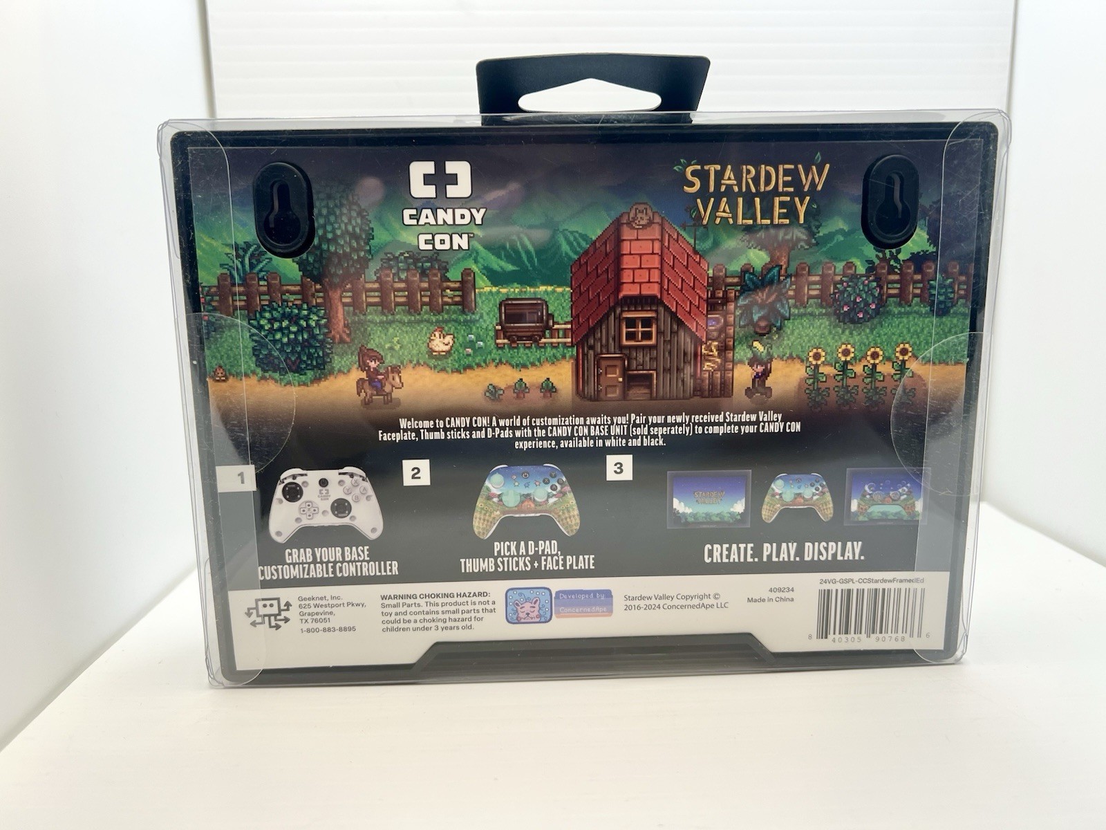 Framed Stardew Valley Candy Con FACE PLATE Controller COVER & Thumb Sticks - NIB