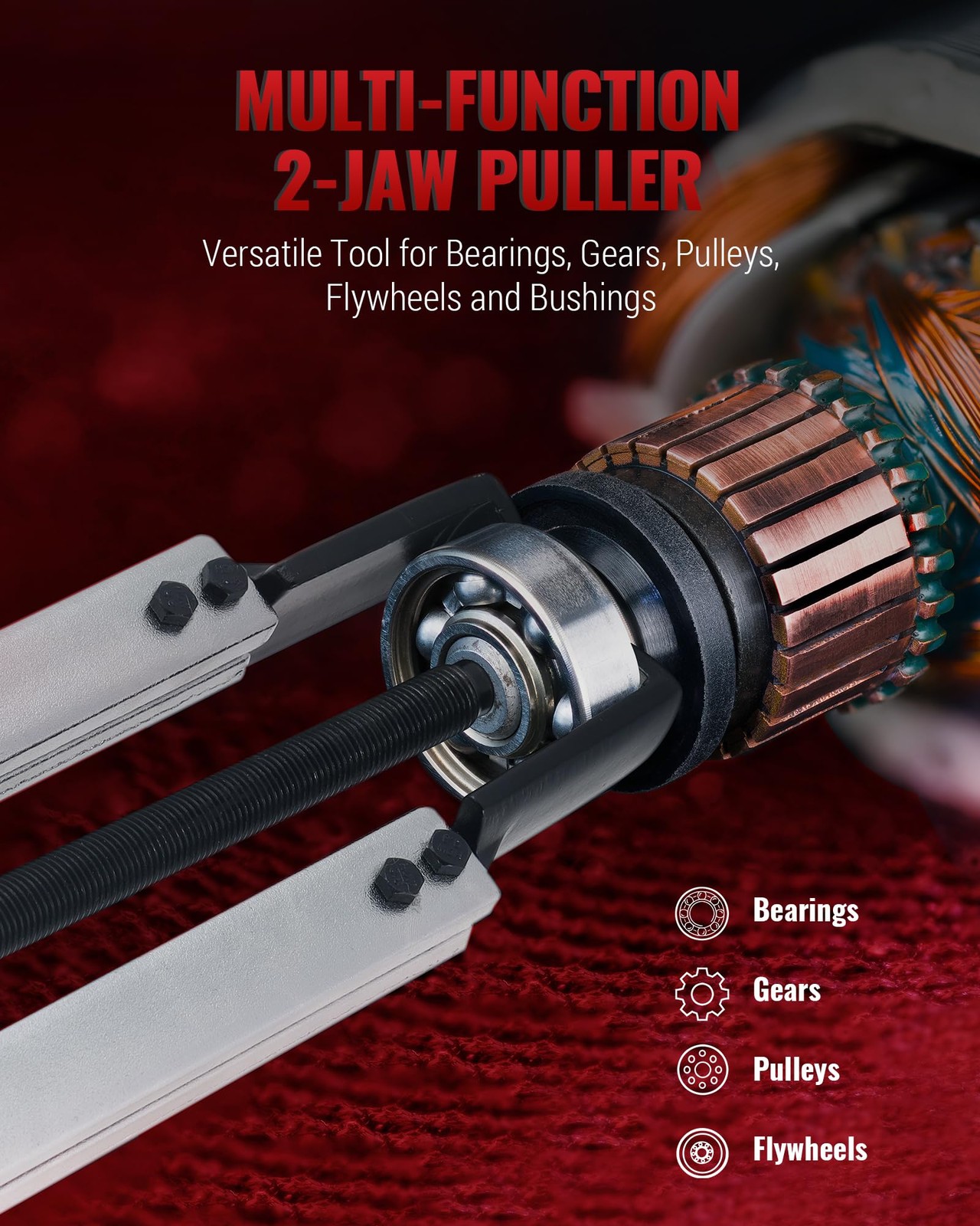 Reywoo Gear Puller Set Adjustable 2 Jaw Bearing Puller Pulley Puller Flywheel
