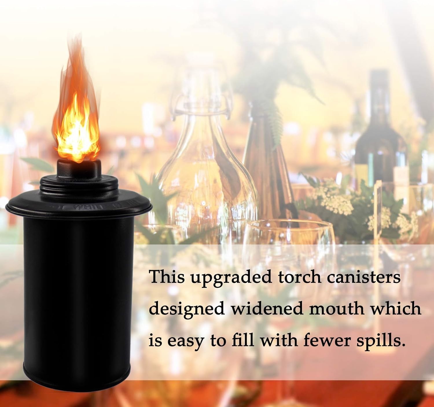 12oz Torch Replacement Canisters, Bamboo Lantern Refillable Torches, Decorati...