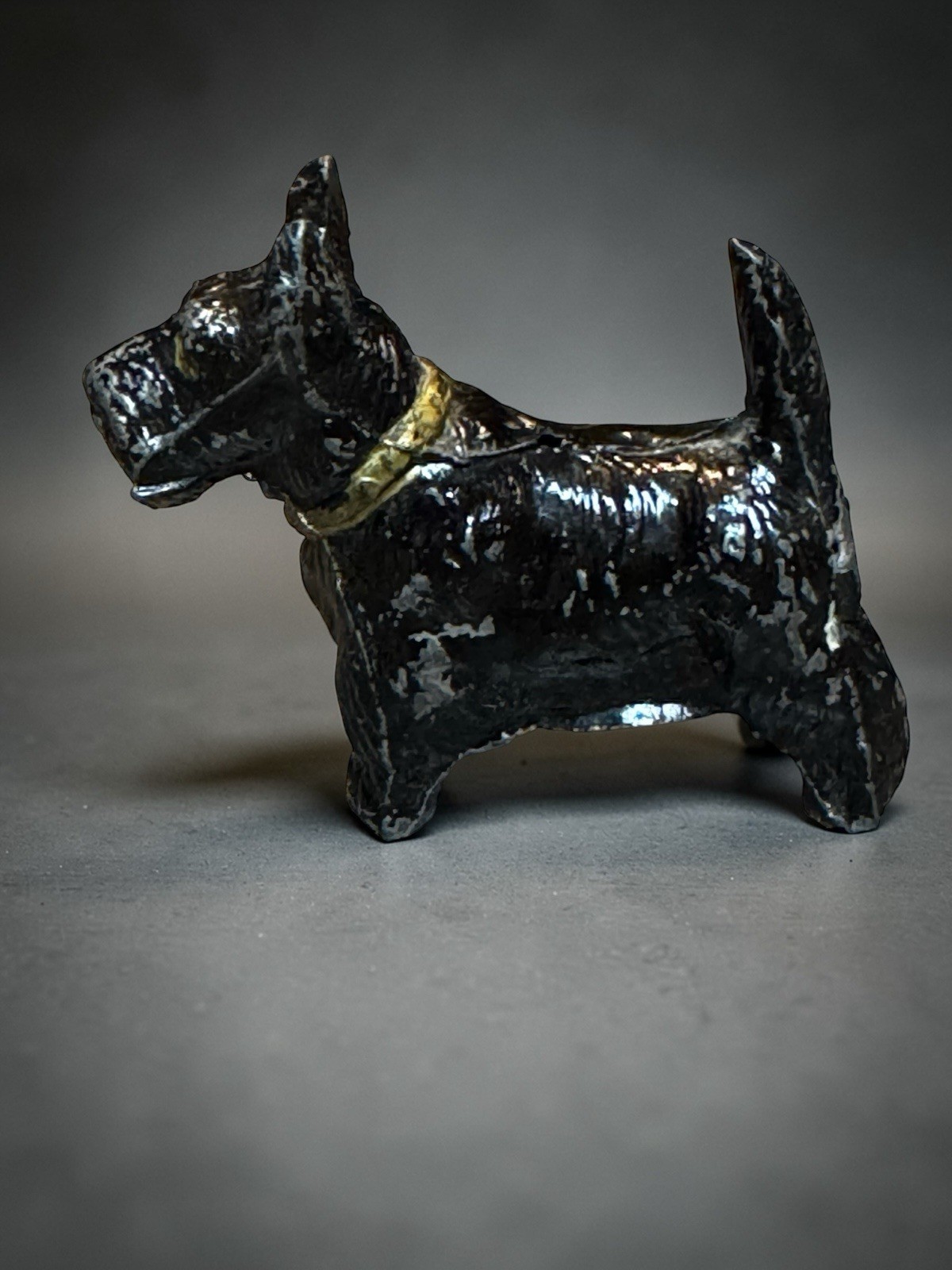 Vintage Scottie Dog Pencil Sharpener Cast Metal Black Terrier 2in