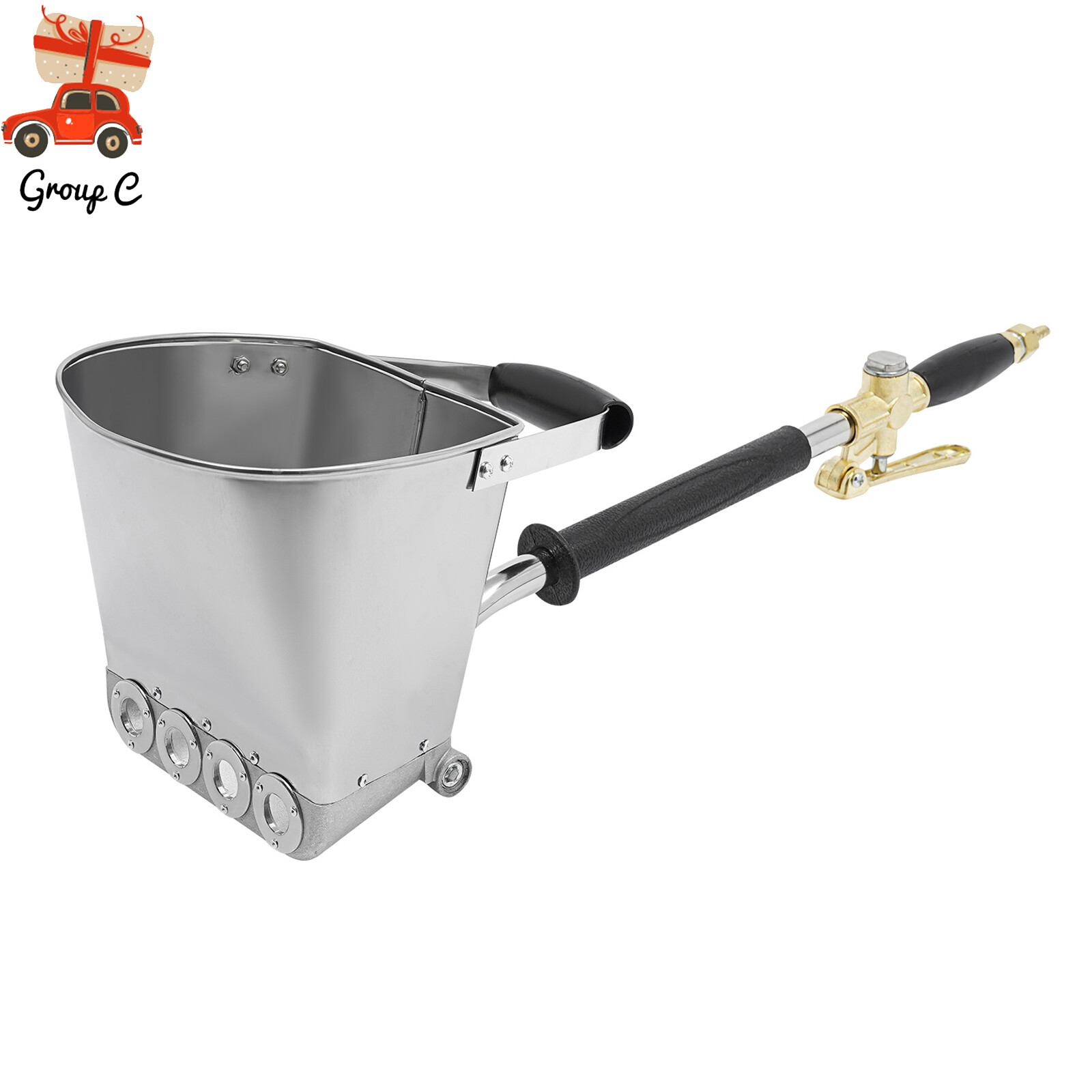 Cement Mortar Concrete Air Stucco Sprayer Hopper 4 Jet Paint Wall Plastering Gun