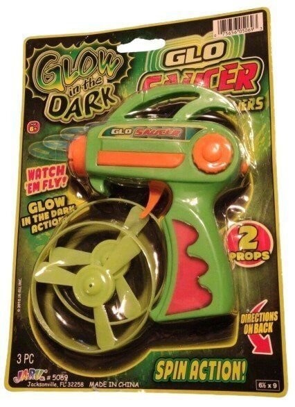 JA-RU Glow in the Dark GLO Saucer Fliers Shooting Flying Toy Age 6+