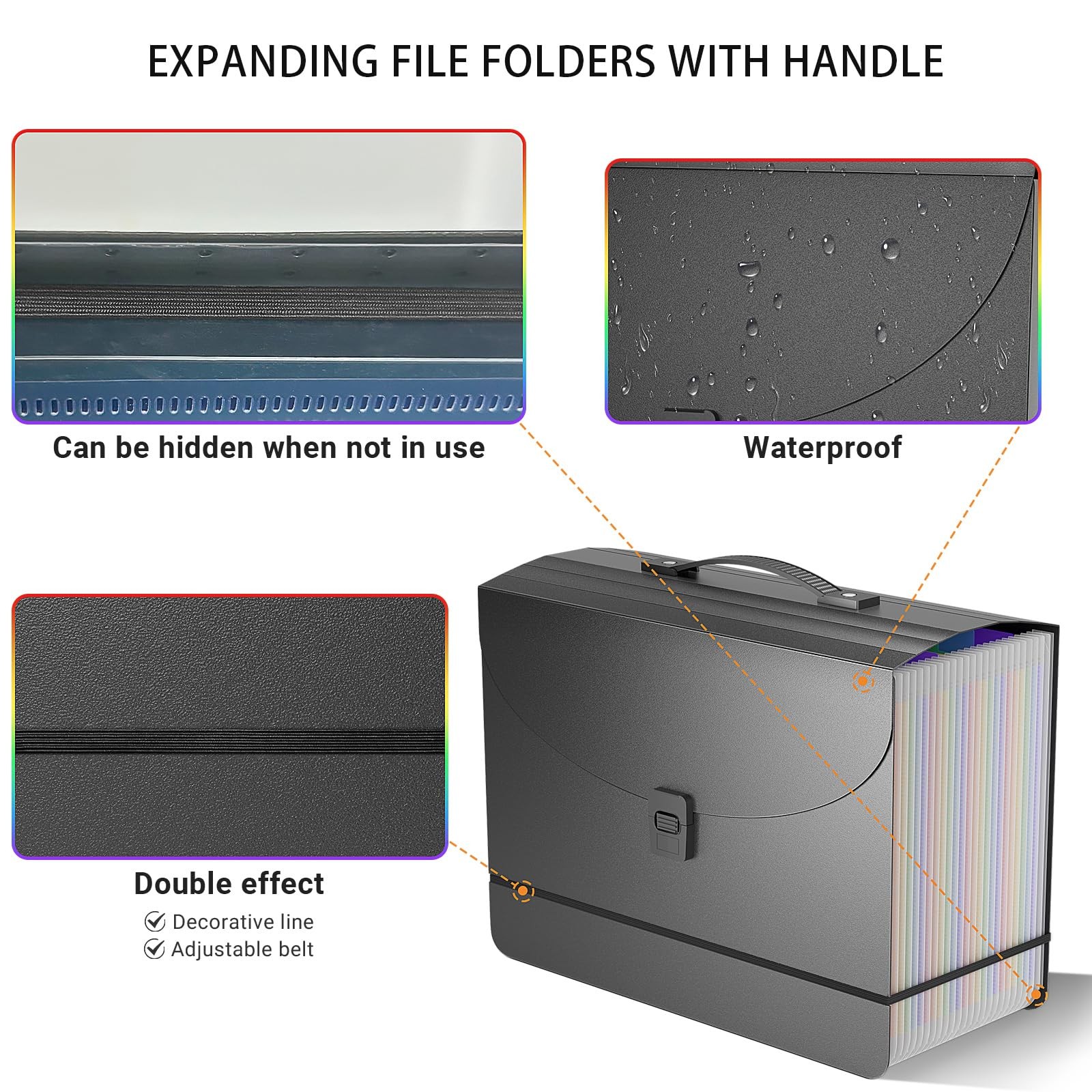 25 Pockets Expanding File Folders,Accordion 25-Pockets, Matte