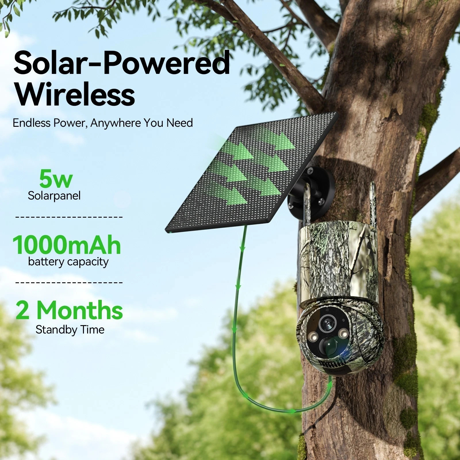 4G LTE Trail Camera Hunting Solar Powered Cellular Security Cam SIM Card 64G