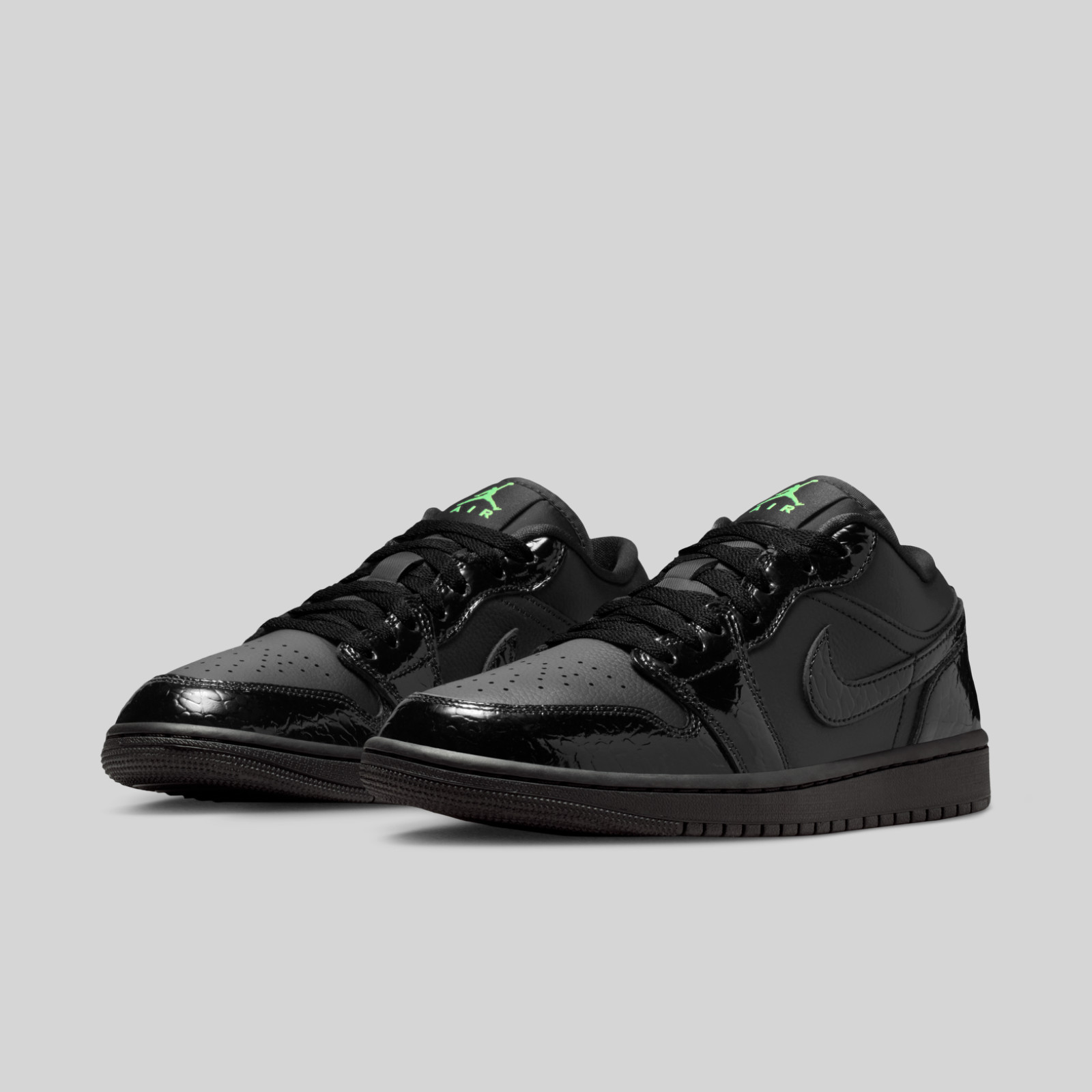 Nike Air Jordan 1 Low SE Black Croc Green IQ9701-010 Men's Size 10.5 Shoes