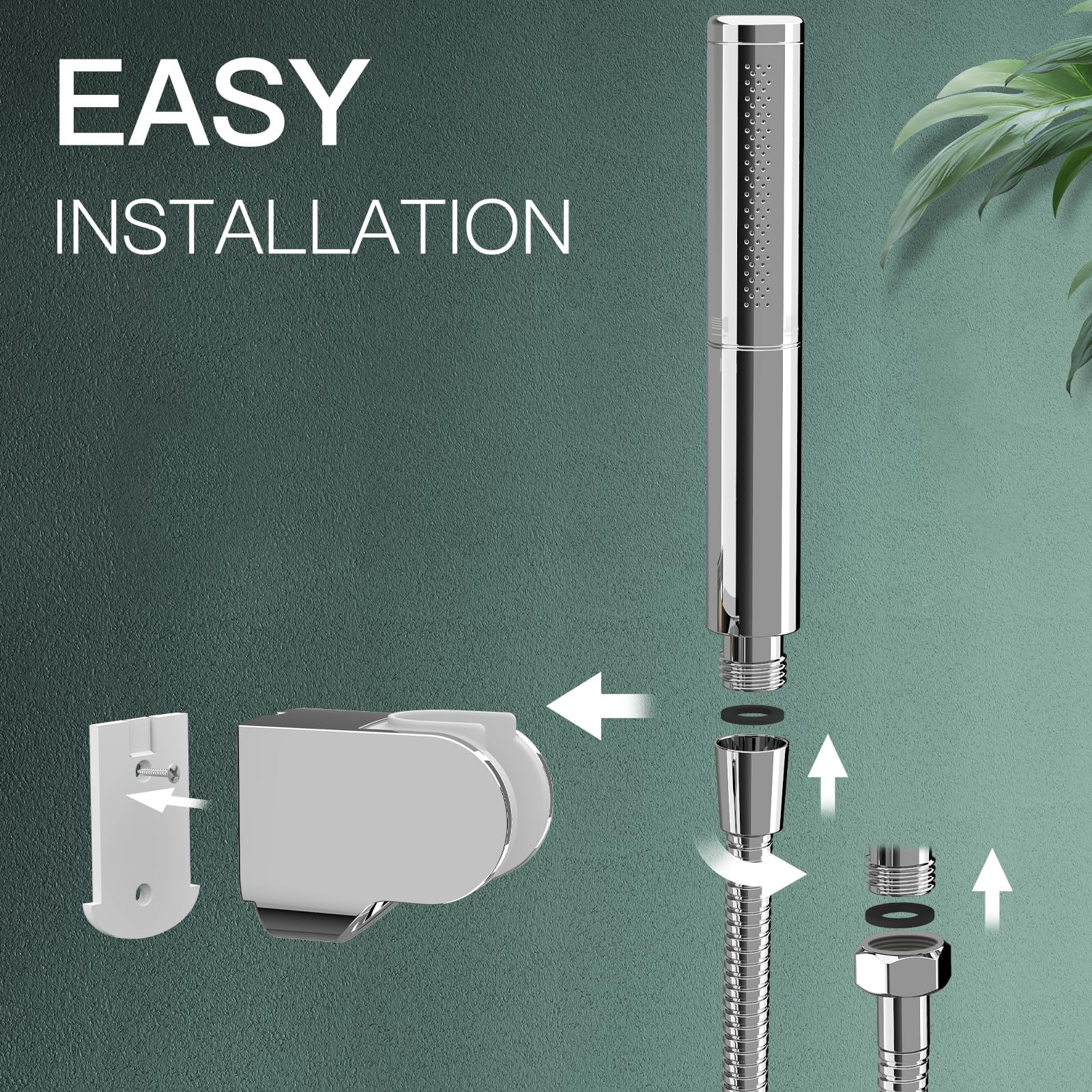 Homipro Chrome Brass 2 In 1 Function High Flow Handheld Polished