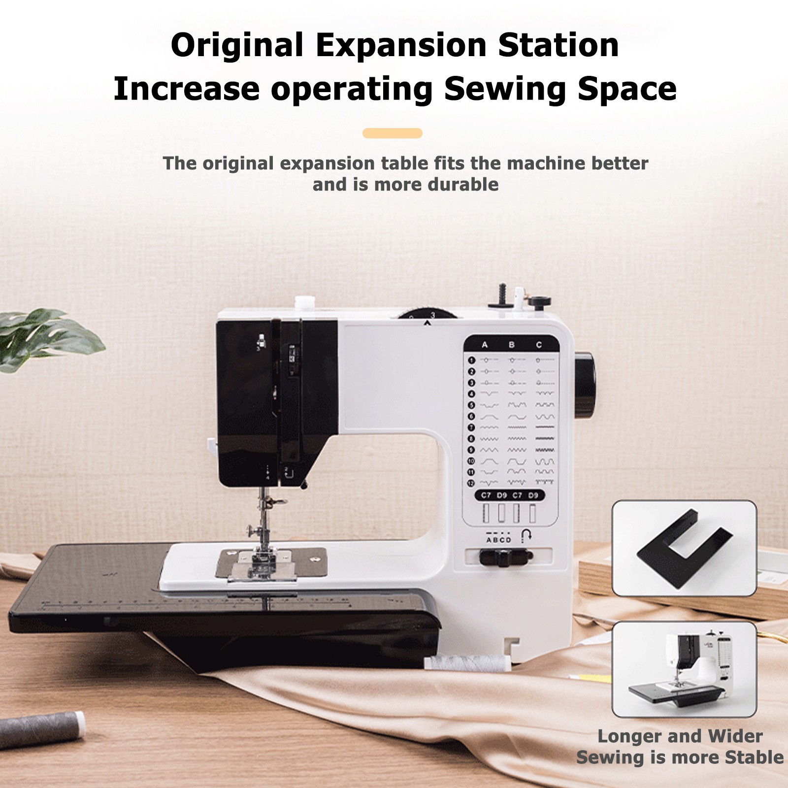 12 Stitches Mini Electric Sewing Machine with Extension Table 113pcs Kit US
