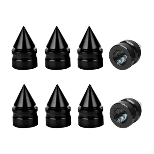 Osilly Car Tire Valve Caps, 8 Pack Spike Aluminium Alloy Auto Air Black