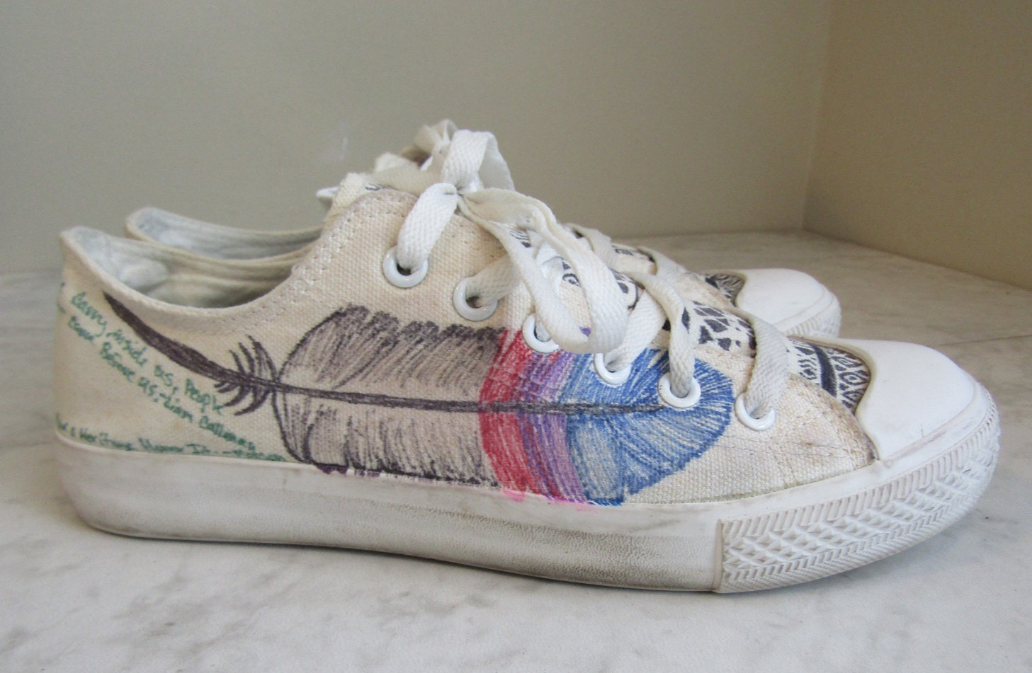 F.C.S. Hand Painted Heritage Native American Lace Up Sneaker Shoes Women's EU 40