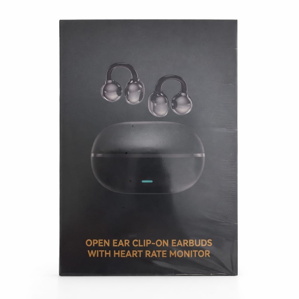 Open Ear Clip On Wireless Earbuds With Heart Rate Monitor Bluetooth 5.4 and AI T