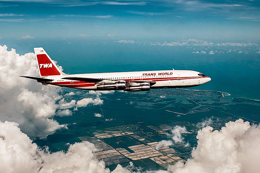 TRANS WORLD AIRLINES BOEING 707 IN FLIGHT 8x12 GLOSSY PHOTO PRINT