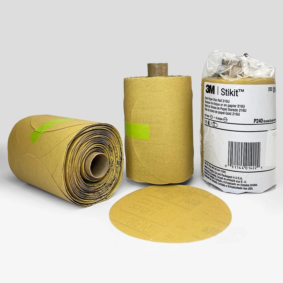 For 3M Gold Paper Disc Roll 216U P240 P280 P800 A-Welght 5 inch x nh 175 Discs