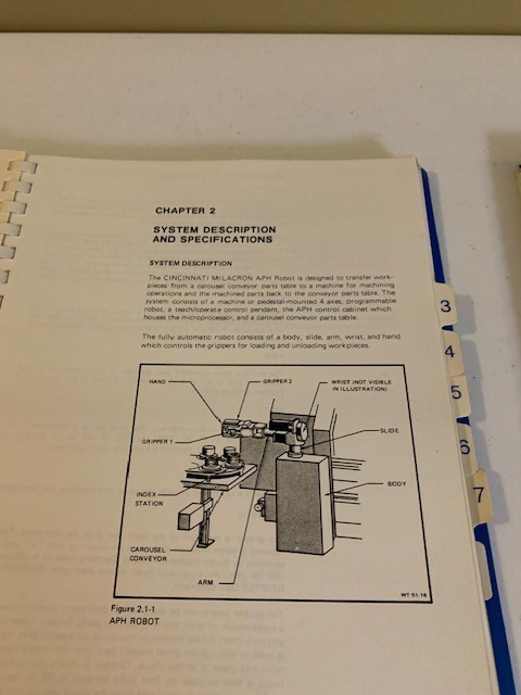 Cincinnati Milacron Operating Tech Manuals for APH Robot