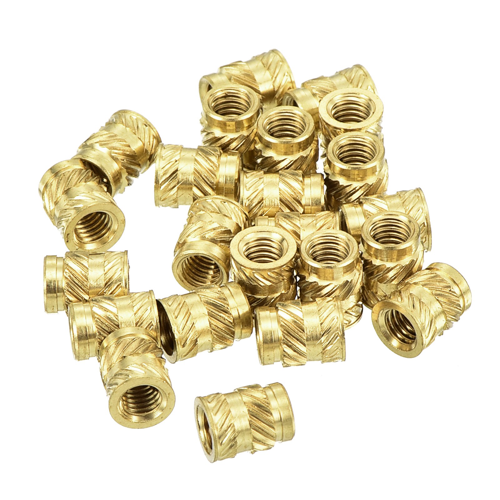 Knurled Insert Nut M3 x 5.7mm L x 4.6mm OD Female Brass Embedding Nut 150Pcs