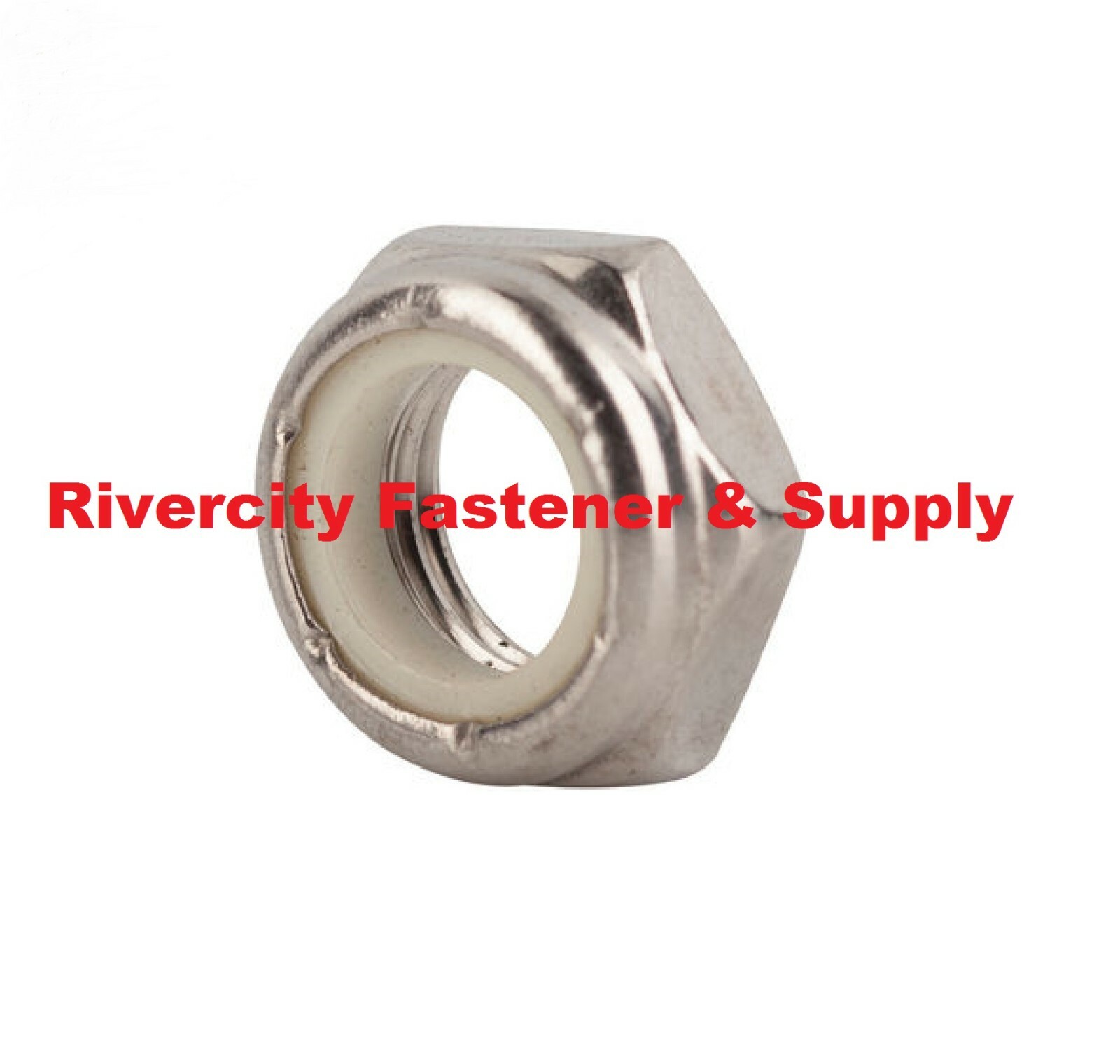(1000) 1/4-20 Nylon Insert Lock / Stop Nut NTE Thin Jam 18-8 Stainless 1/4x20