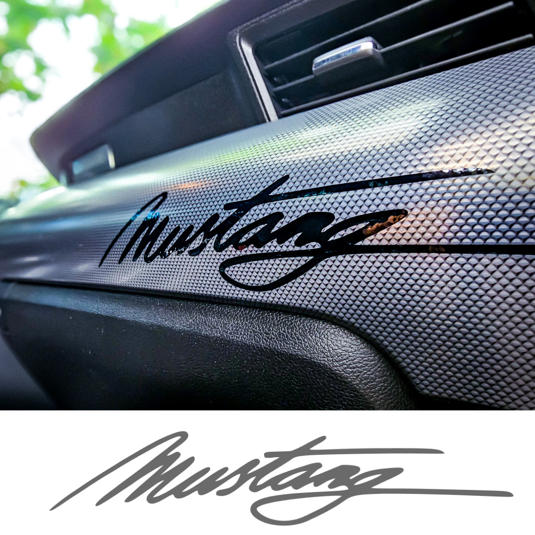 Script Style Vinyl DECAL For Ford Mustang Dash Overlay Dashboard 05-23 S197 S550